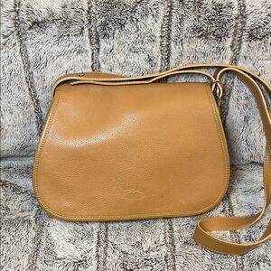 Longchamp Tan Leather Crossbody Bag